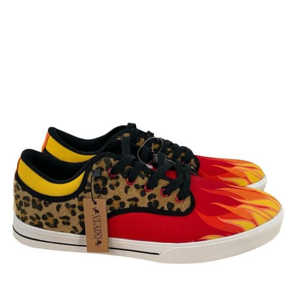 Vlado Spectro 3 Limited Edition Flames Mens Shoes Sz 11 Leopard Print Multicolor - Picture 1 of 13